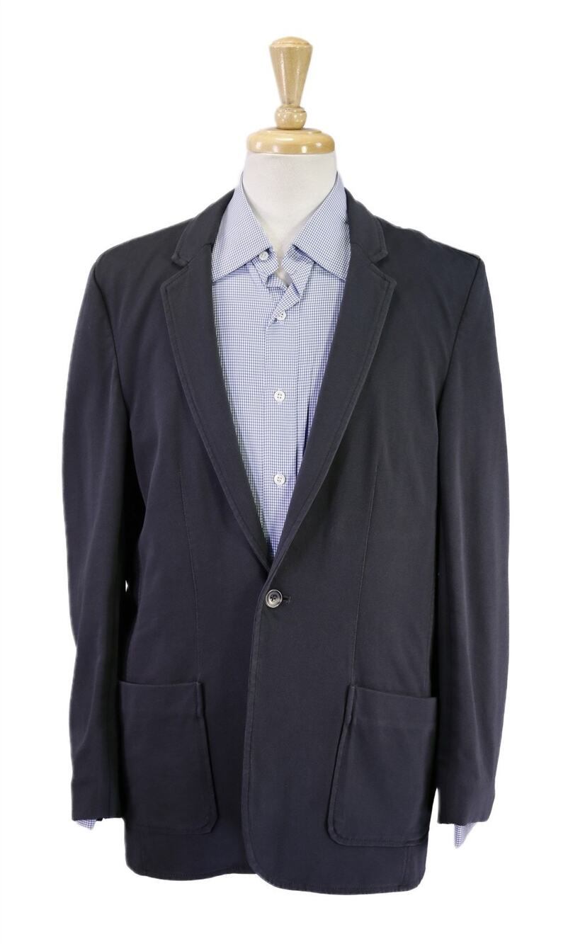 Marine Layer Gray Jersey Knit Cotton Patch Pocket Sweater Blazer Jacket 42R